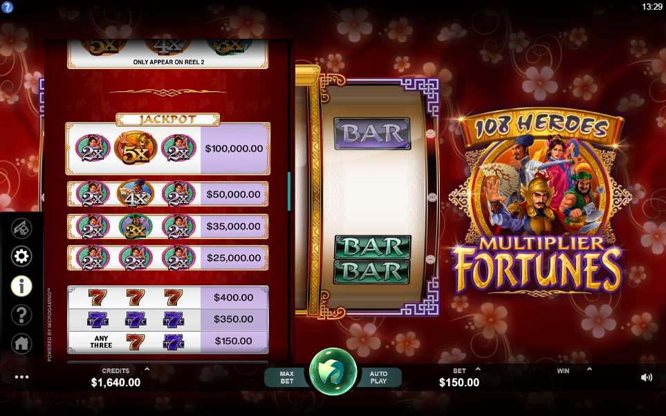 108 heroes multiplier fortunes slot machine detail image 2