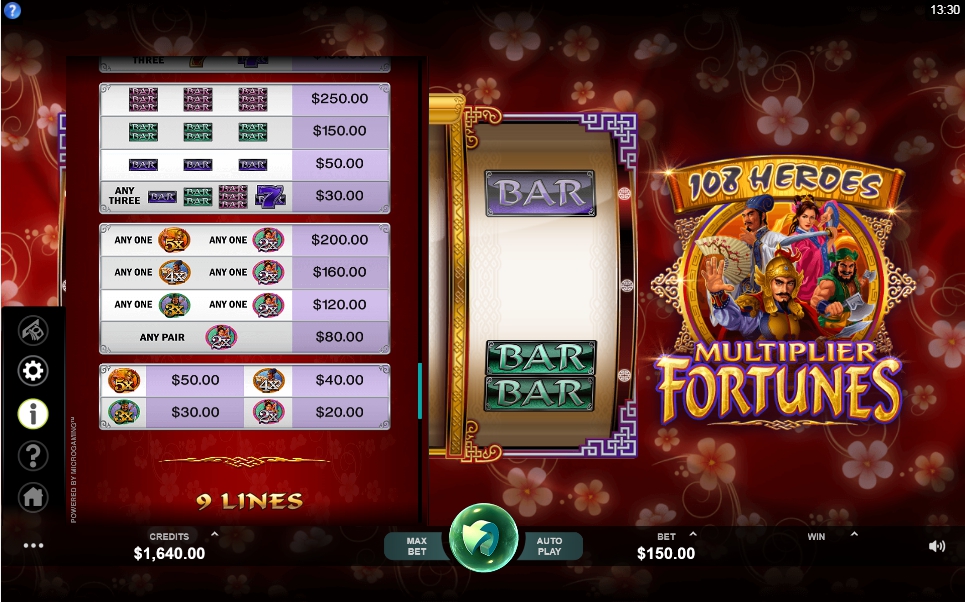 108 heroes multiplier fortunes slot machine detail image 1