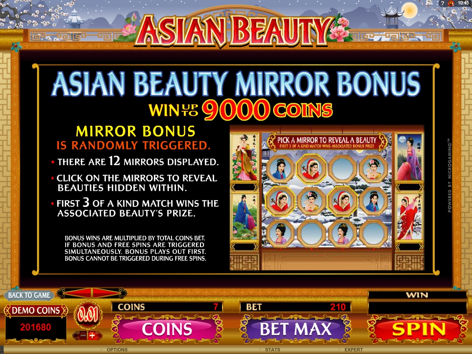 asian beauty slot machine detail image 2