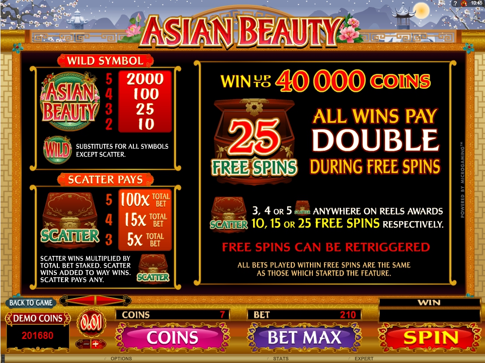 asian beauty slot machine detail image 1