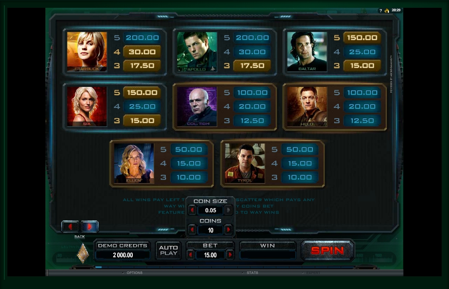 battlestar galactica slot machine detail image 2