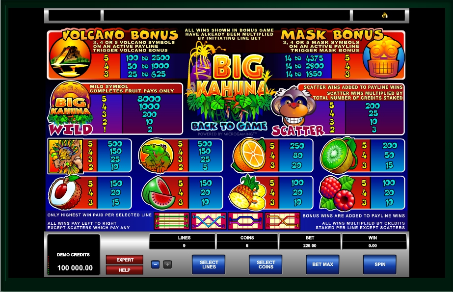big kahuna slot machine detail image 0