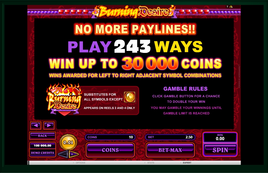 burning desire slot machine detail image 2