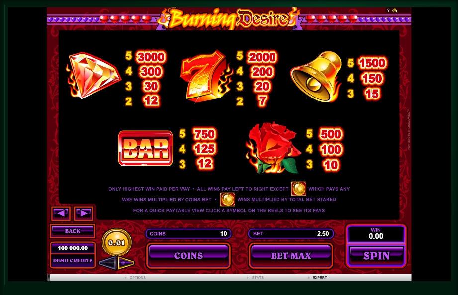 burning desire slot machine detail image 1