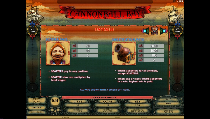 cannonball bay slot machine detail image 3