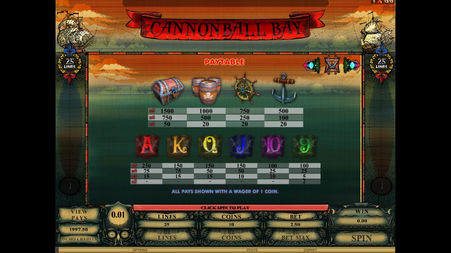 cannonball bay slot machine detail image 2