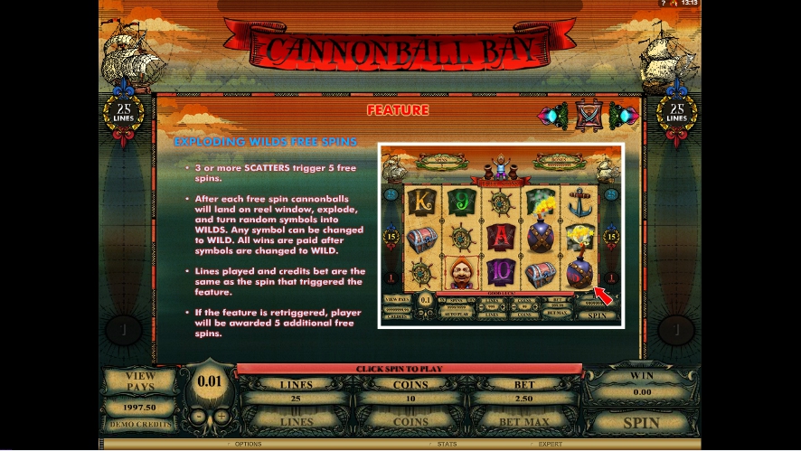 cannonball bay slot machine detail image 1