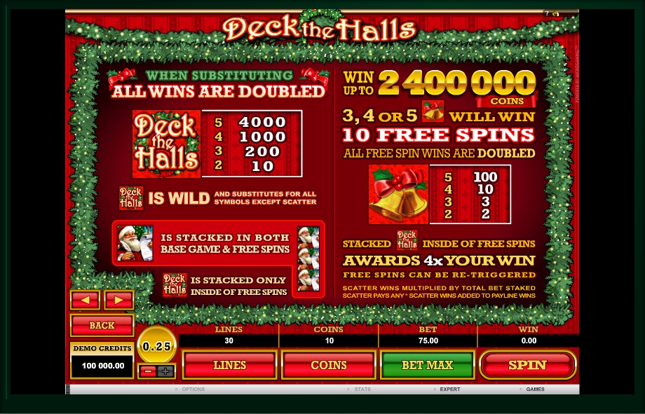 deck the halls slot machine detail image 2
