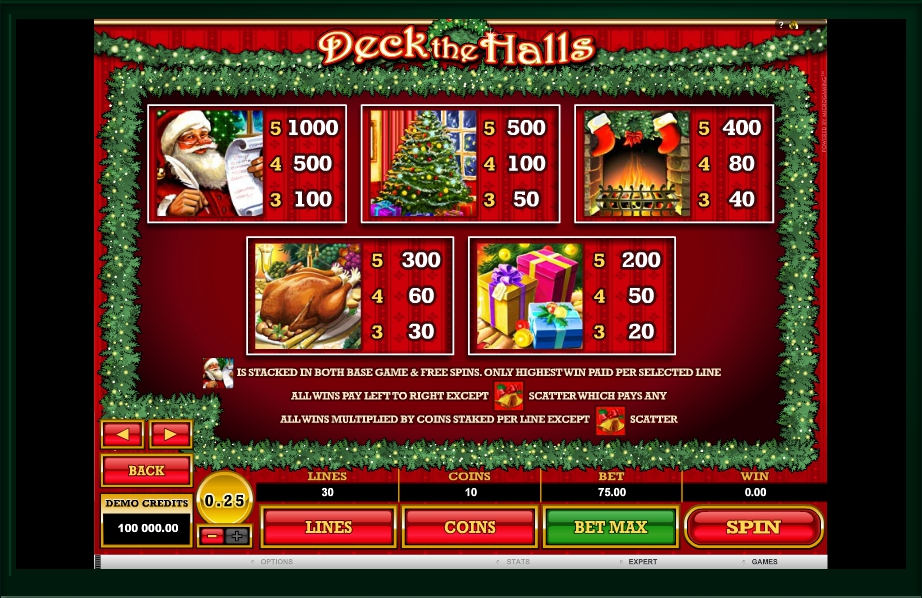 deck the halls slot machine detail image 1