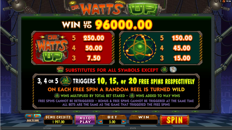 dr. watts up slot machine detail image 2