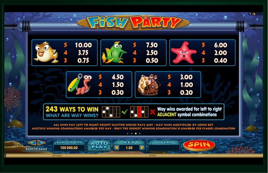 fish party slot machine detail image 1