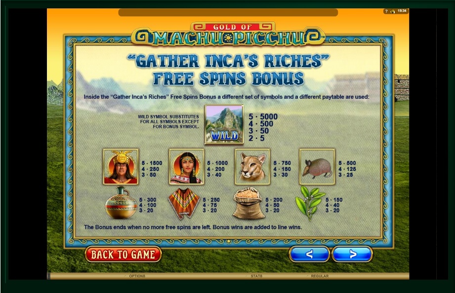 gold of machu picchu slot machine detail image 9
