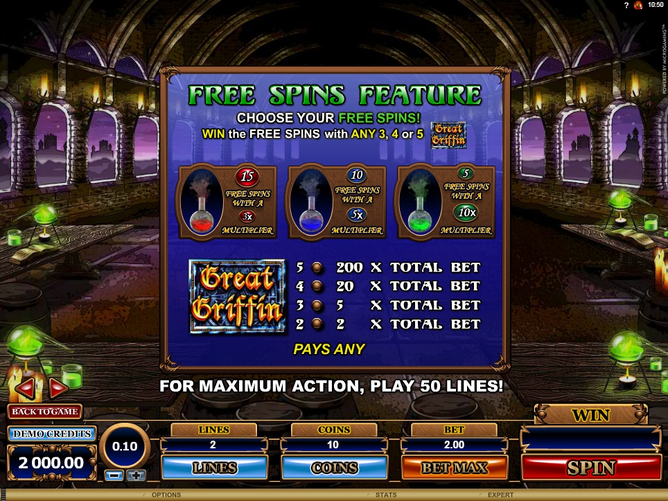 great griffin slot machine detail image 4
