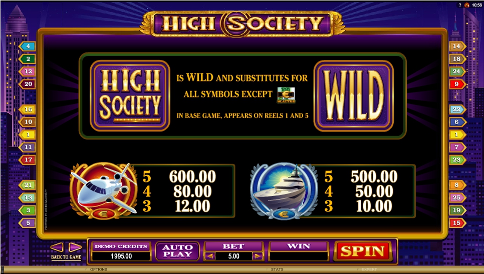 high society slot machine detail image 2