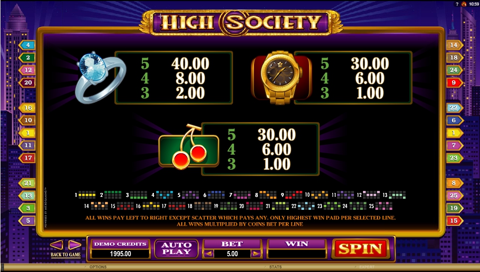 high society slot machine detail image 0