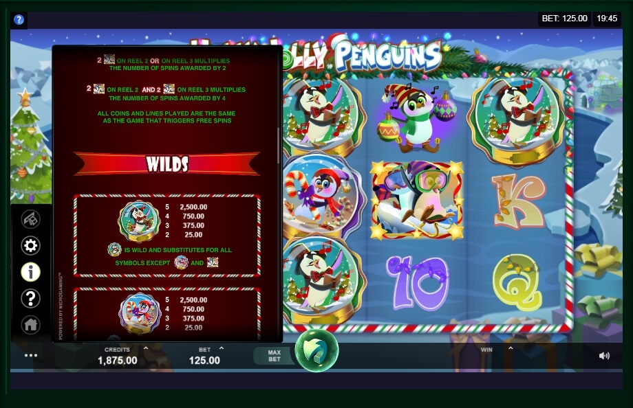 holly jolly penguins slot machine detail image 4