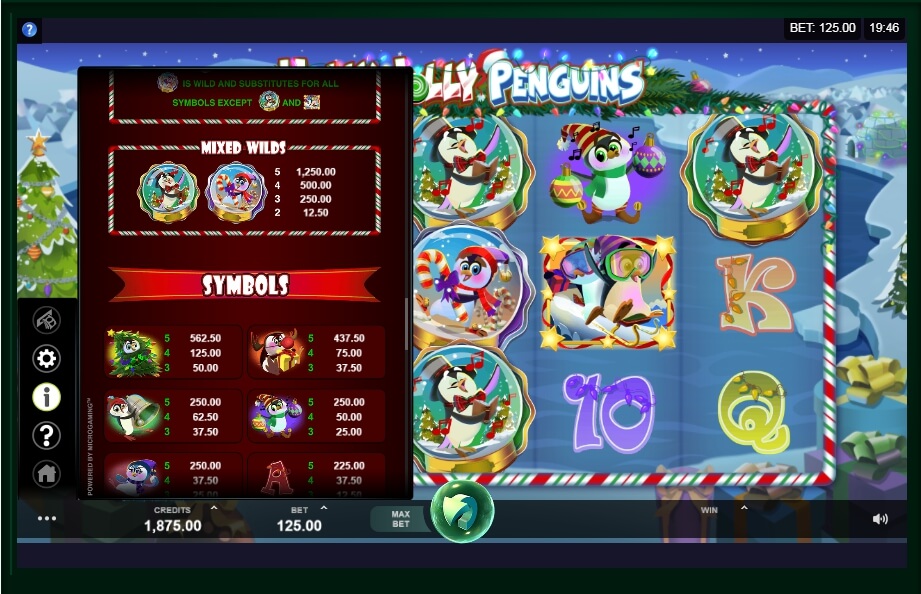 holly jolly penguins slot machine detail image 3