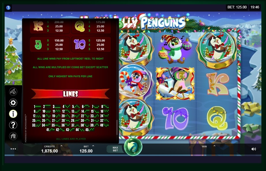 holly jolly penguins slot machine detail image 2