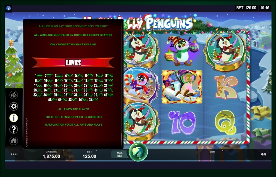 holly jolly penguins slot machine detail image 1