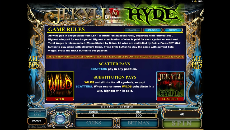 jekyll and hyde slot machine detail image 3