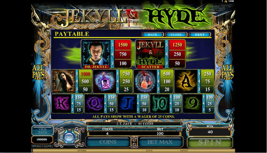 jekyll and hyde slot machine detail image 2