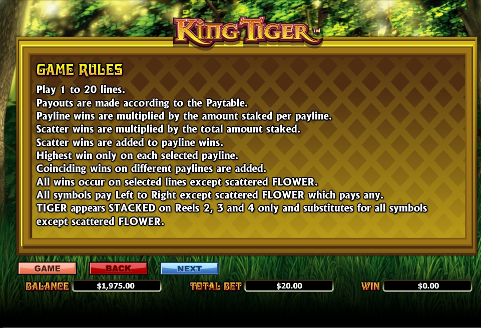 king tiger slot machine detail image 2