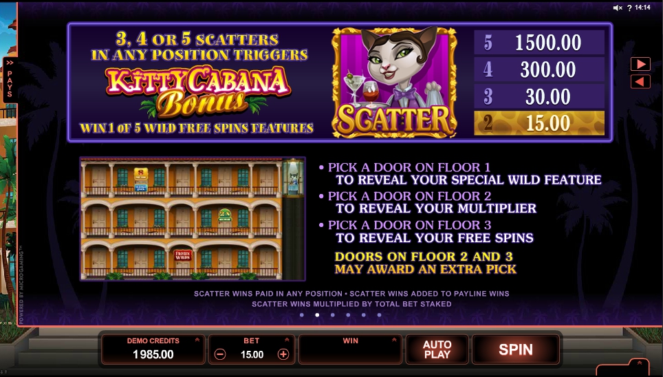 kitty cabana slot machine detail image 4