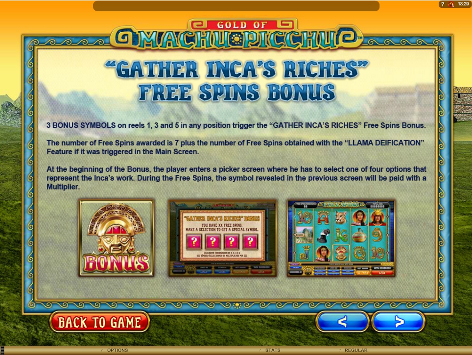 gold of machu picchu slot machine detail image 3