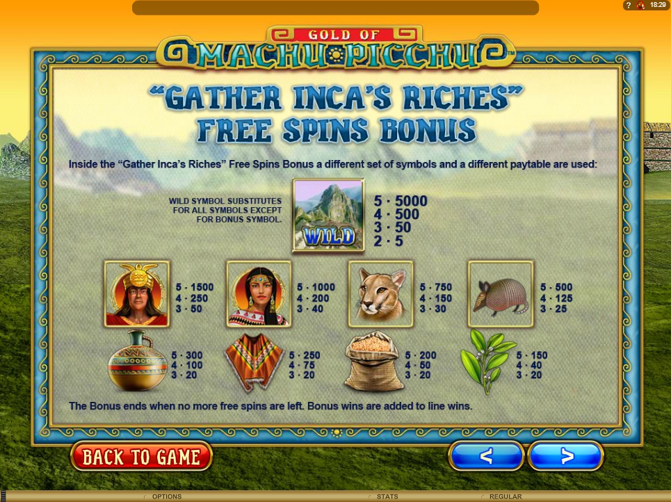 machu picchu slot machine detail image 1