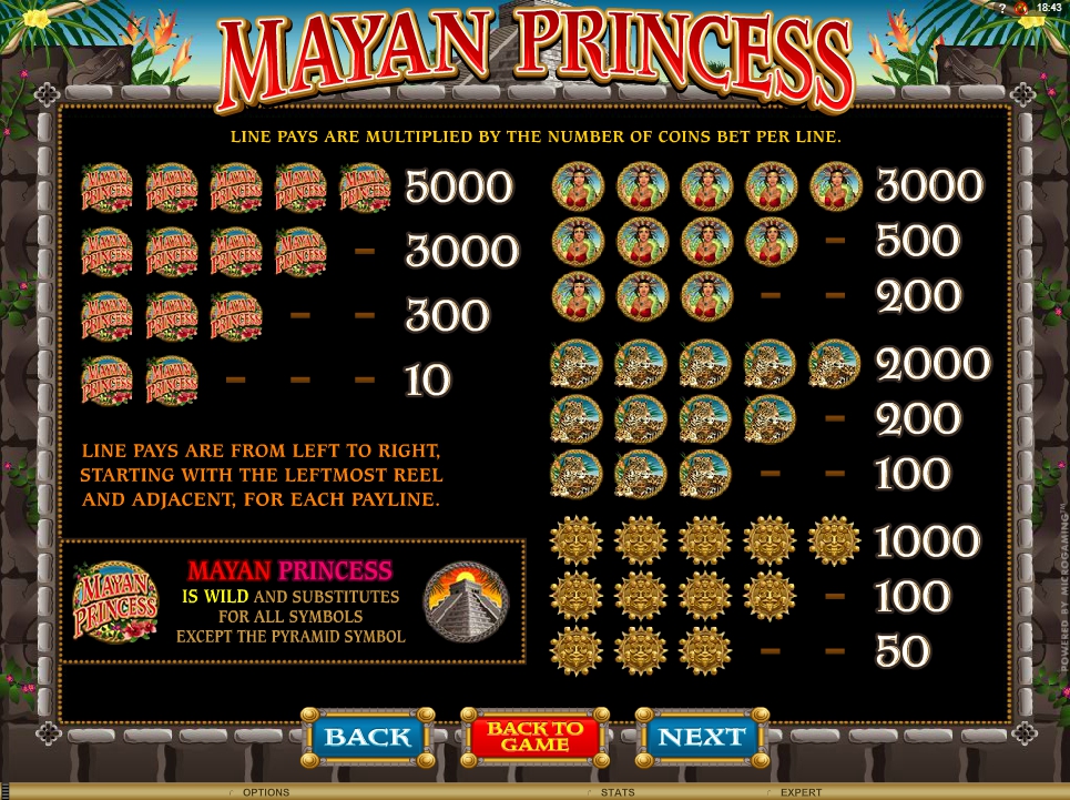 mayan princess slot machine detail image 2
