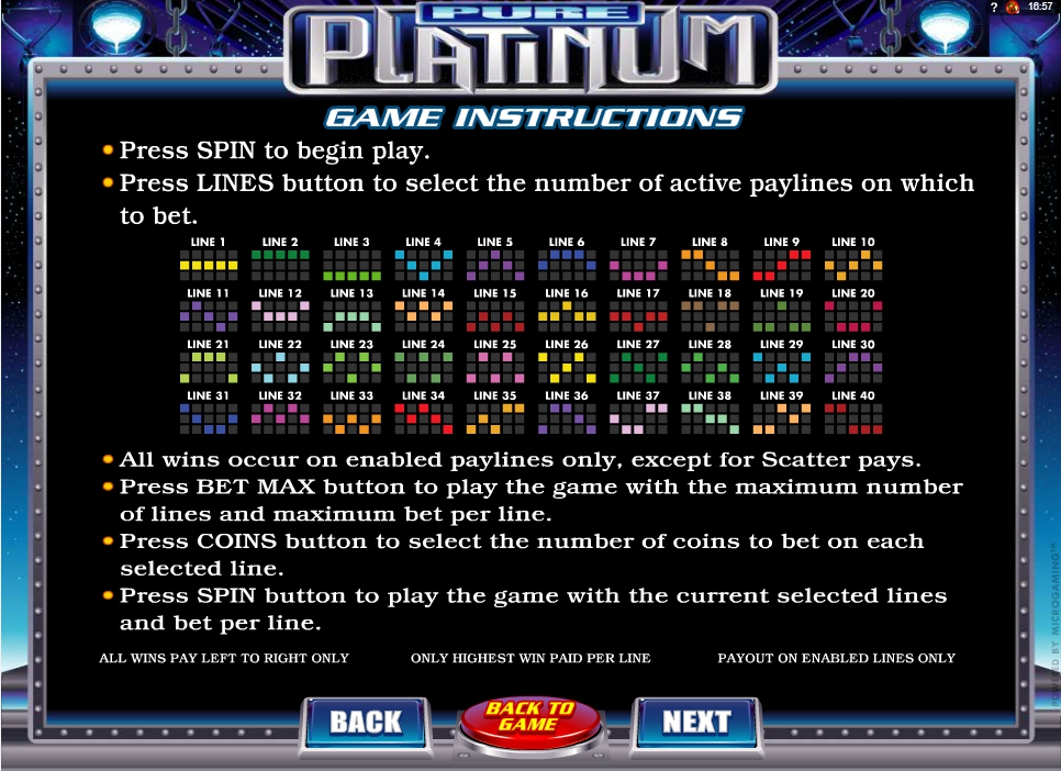 pure platinum slot machine detail image 0