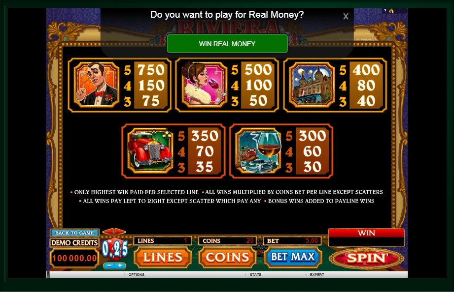 riviera riches slot machine detail image 1