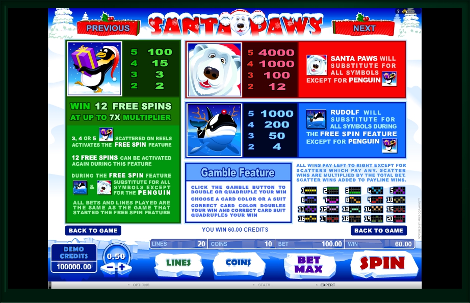 santa paws slot machine detail image 0