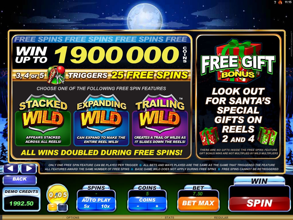 santas wild ride slot machine detail image 2