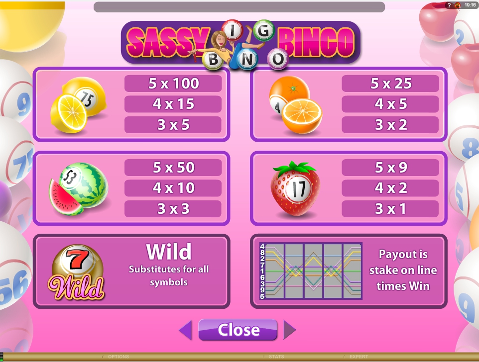 sassy bingo slot machine detail image 0