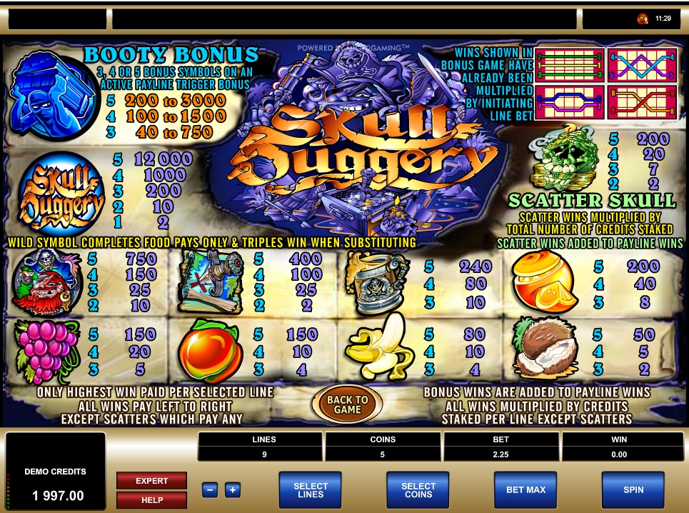 skull duggery slot machine detail image 0