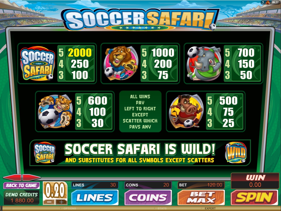 soccer safari slot machine detail image 1