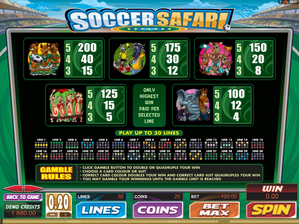 soccer safari slot machine detail image 0