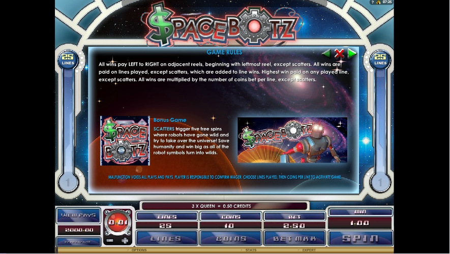 space botz slot machine detail image 4