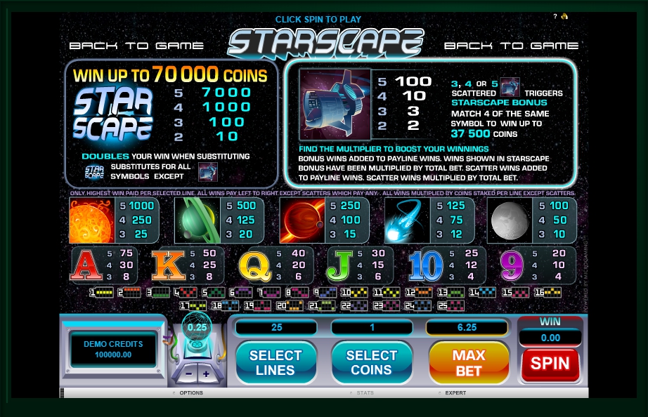 starscape slot machine detail image 0