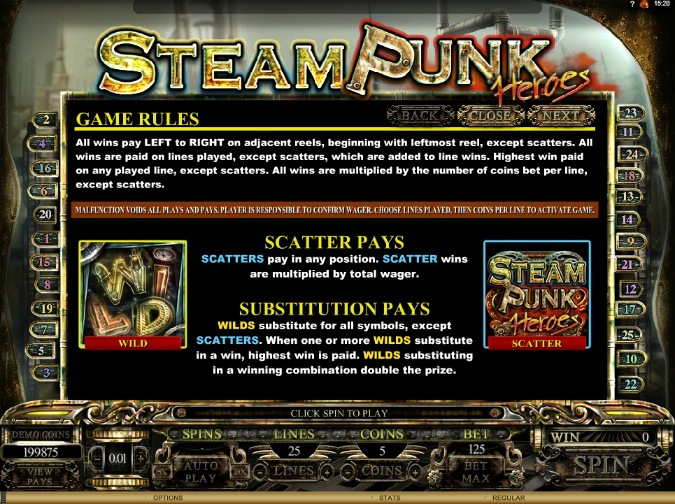 steam punk heroes slot machine detail image 4