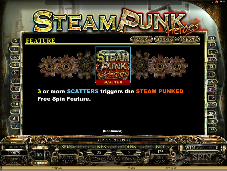 steam punk heroes slot machine detail image 2