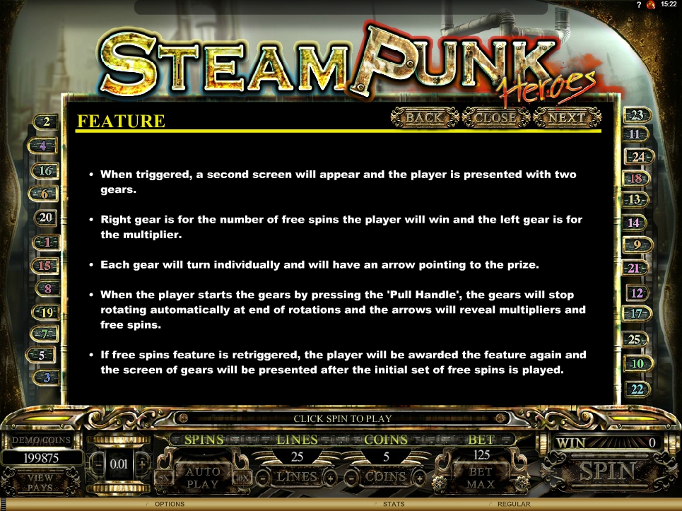 steam punk heroes slot machine detail image 1