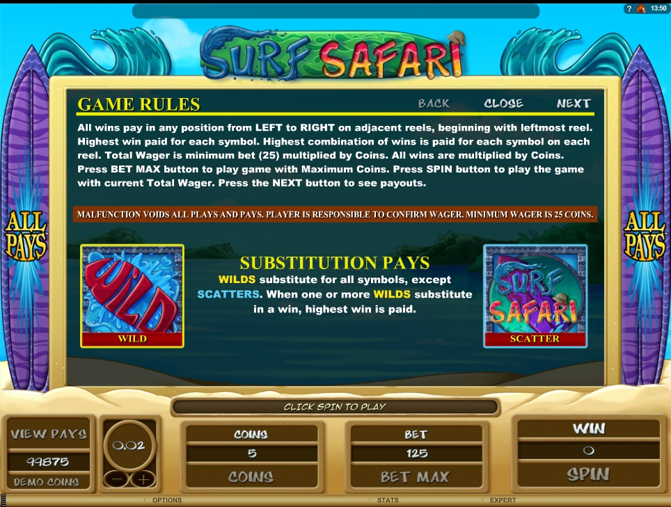 surf safari slot machine detail image 4