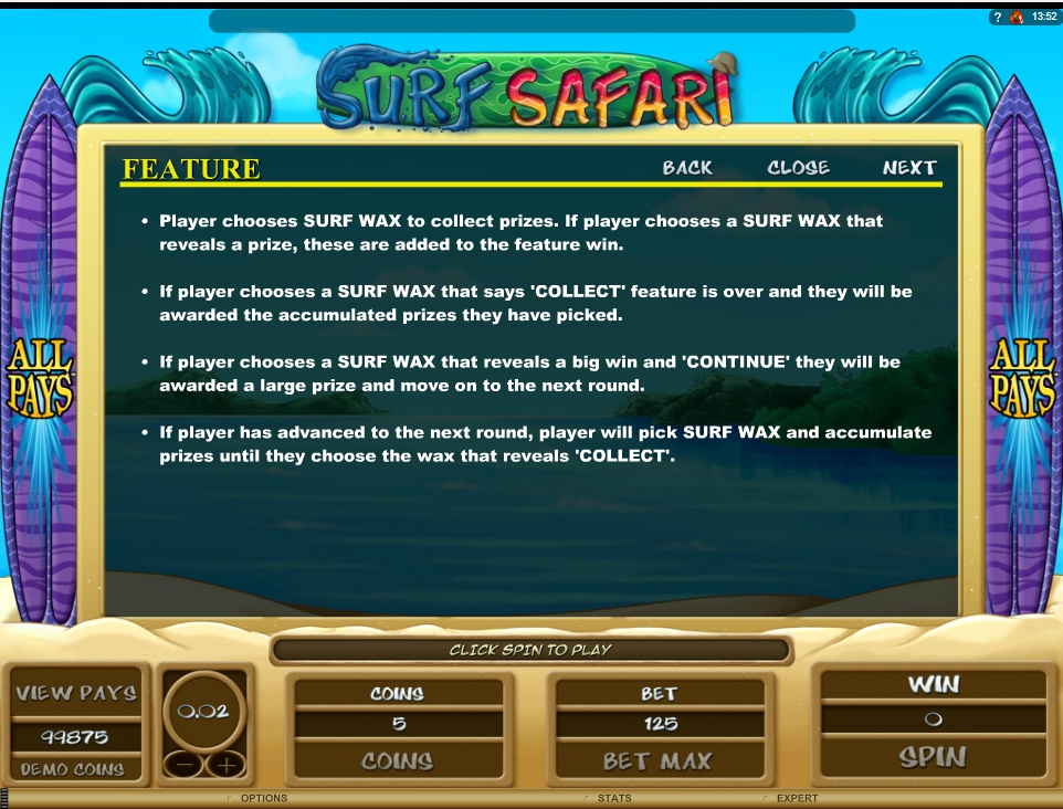 surf safari slot machine detail image 1