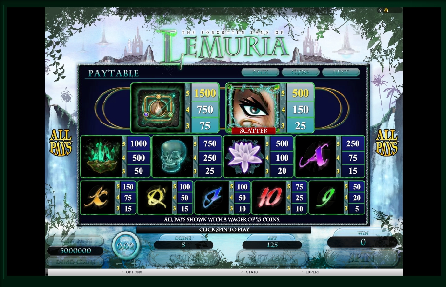 the forgotten land of lemuria slot machine detail image 1
