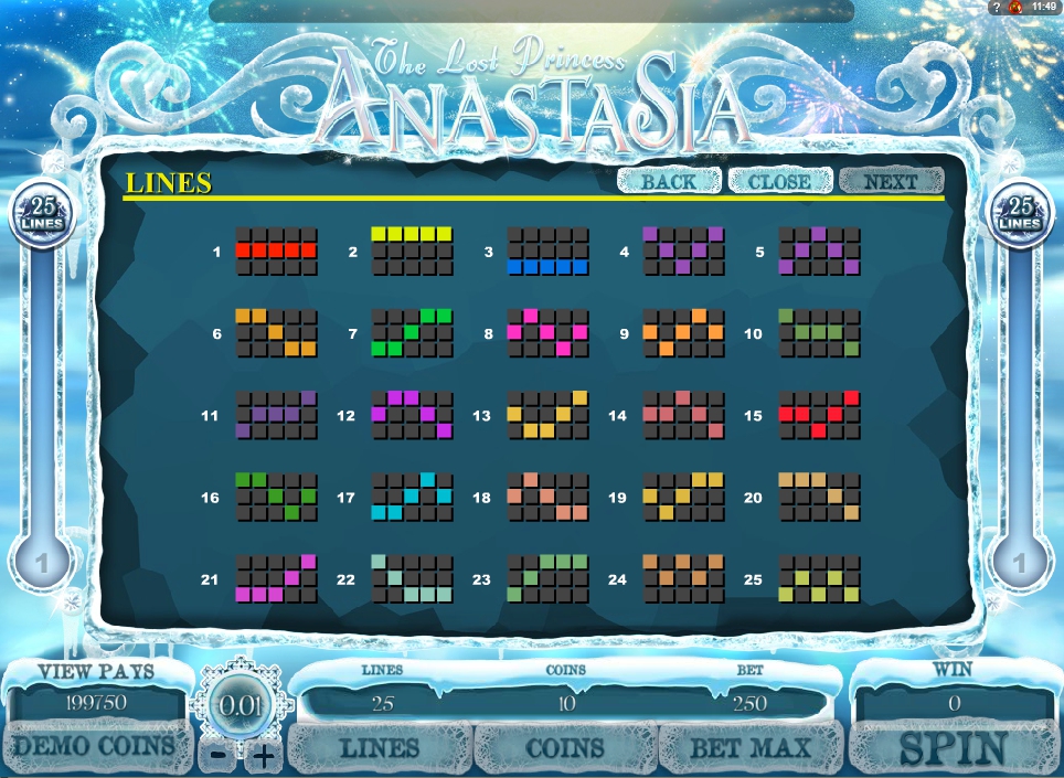 the lost princess anastasia slot machine detail image 0
