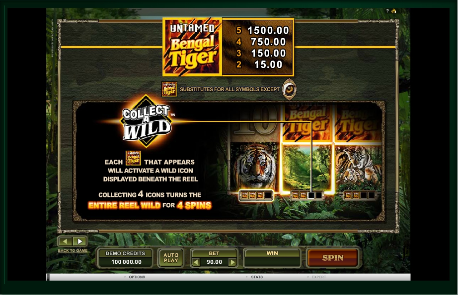 untamed bengal tiger slot machine detail image 4