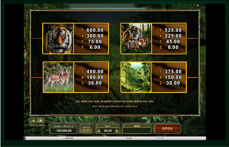 untamed bengal tiger slot machine detail image 1