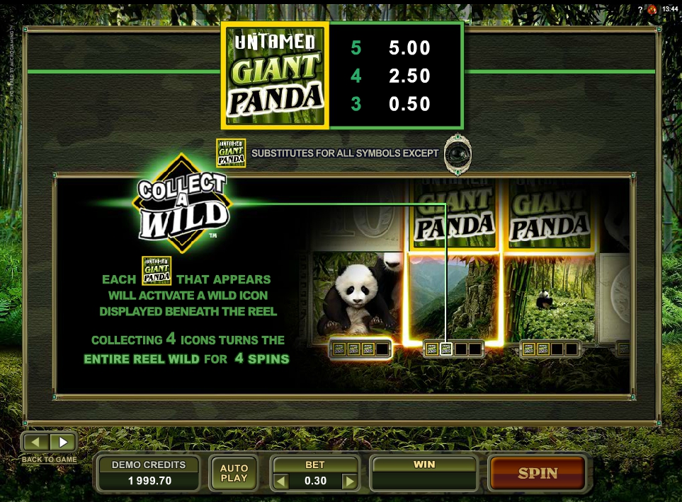 untamed giant panda slot machine detail image 4